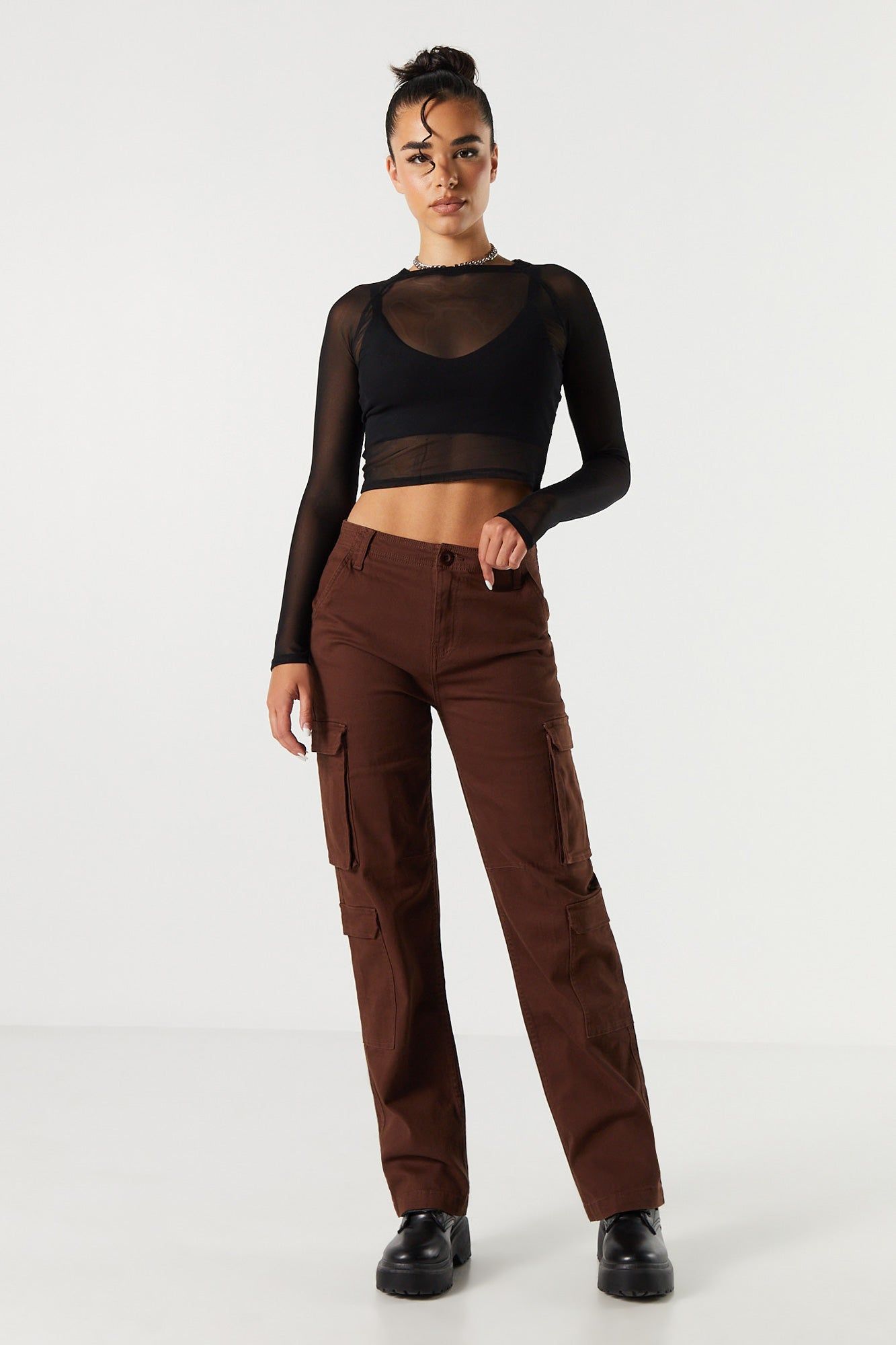 Twill Multi Pocket Cargo Pant sold by Charlotte Russe product image thumbnail 7