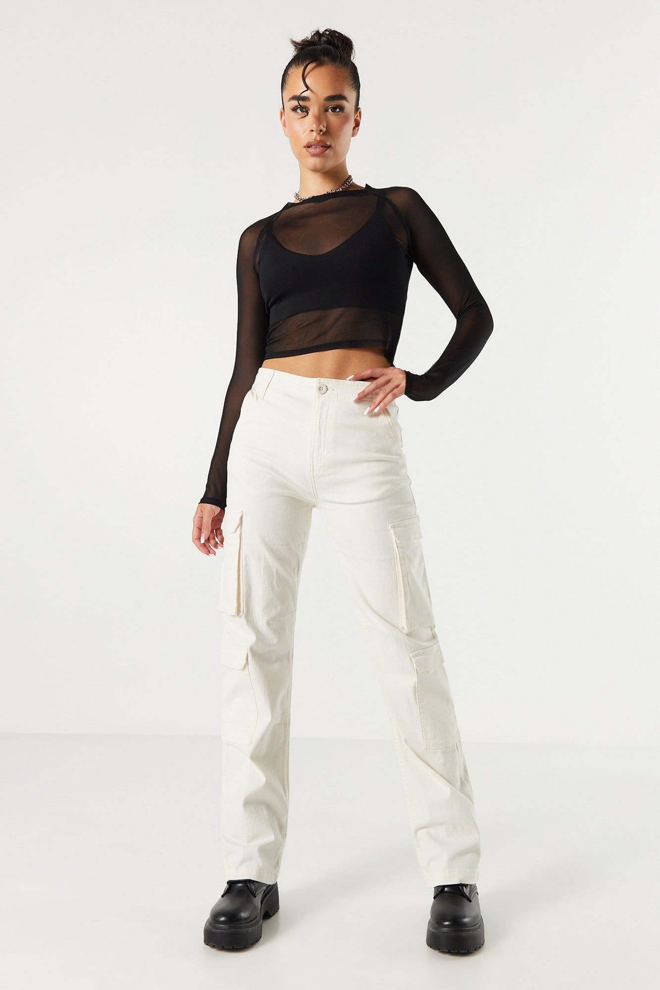 Twill Multi Pocket Cargo Pant sold by Charlotte Russe product image thumbnail 4