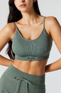 Green Sommer Ray Active Seamless Ribbed Sports Bra sold by Charlotte Russe