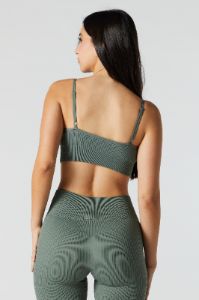 Green Sommer Ray Active Seamless Ribbed Sports Bra sold by Charlotte Russe
