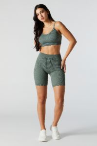 Green Sommer Ray Active Seamless Ribbed Sports Bra sold by Charlotte Russe