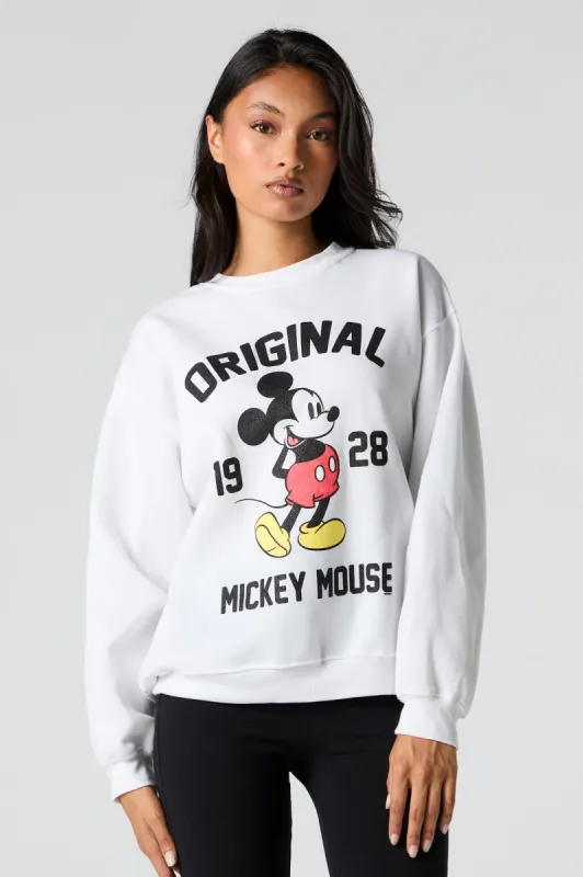 Mickey Mouse Graphic Fleece Sweatshirt sold by Charlotte Russe