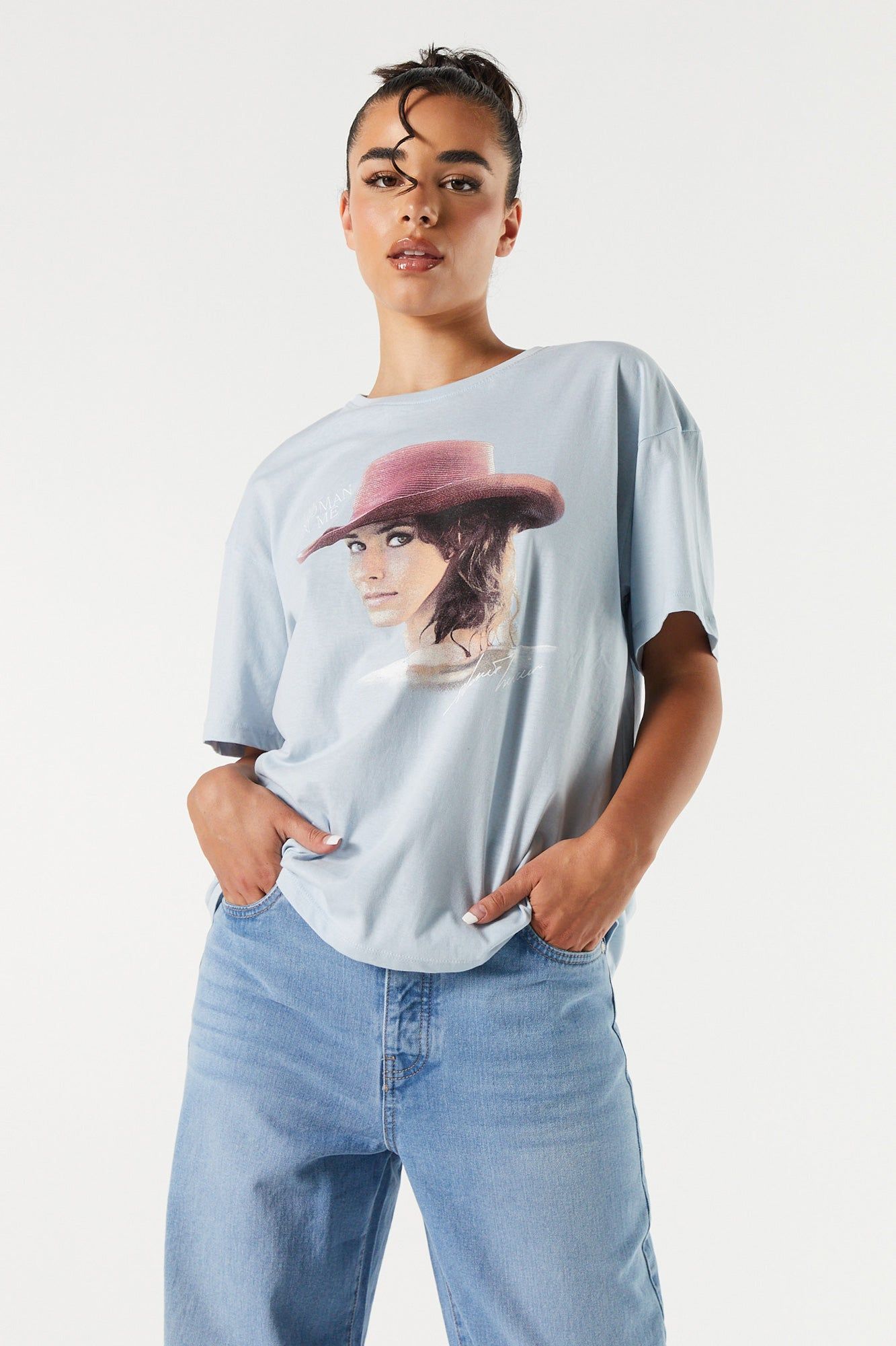 Shania Twain Graphic Boyfriend T-Shirt sold by Charlotte Russe