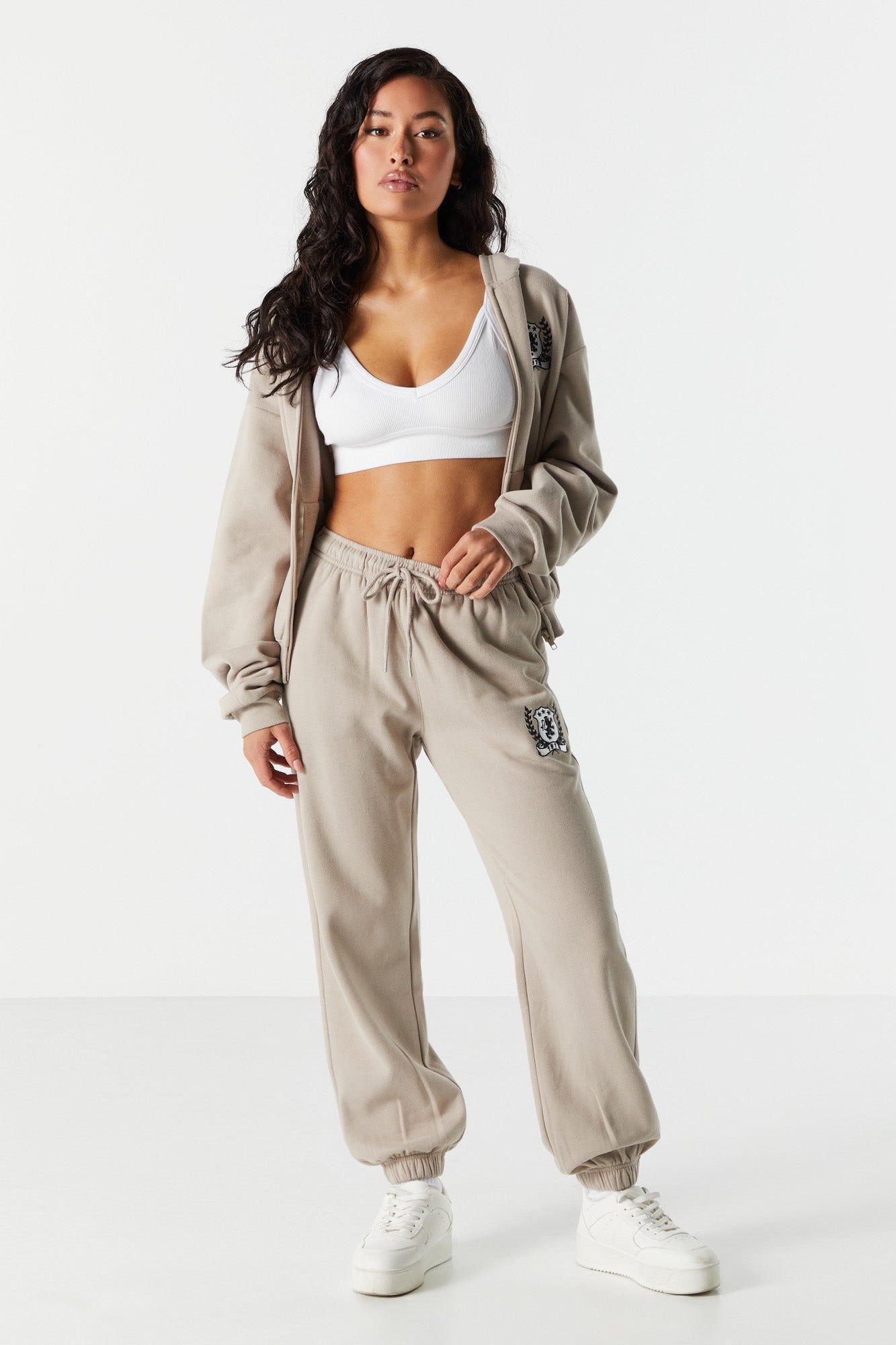 Embroidered Fleece Everyday Jogger sold by Charlotte Russe