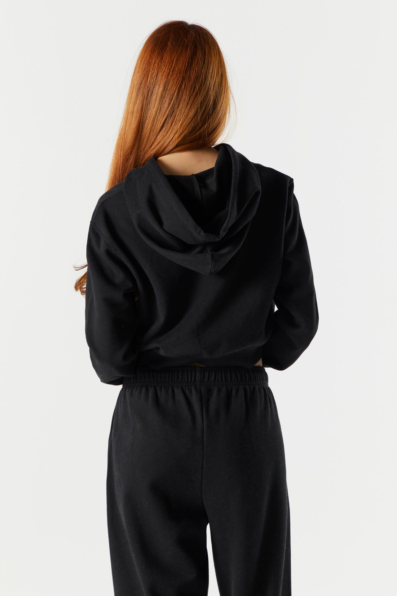 Fleece Cropped Zip-Up Hoodie sold by Charlotte Russe product image thumbnail 2