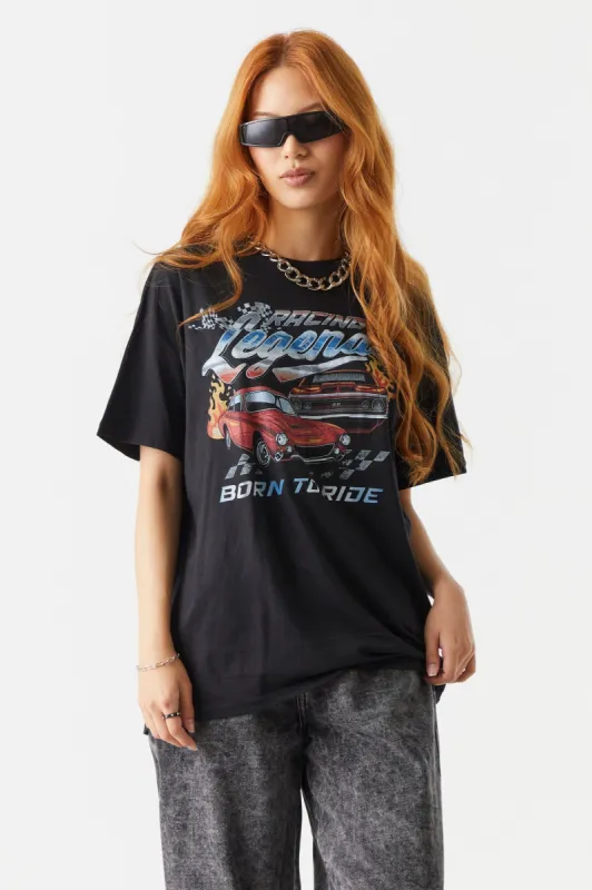Legends Born To Ride Graphic Oversized T-Shirt sold by Charlotte Russe