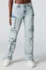 Multi Pocket Toggle Hem Straight Leg Cargo Jean sold by Charlotte Russe