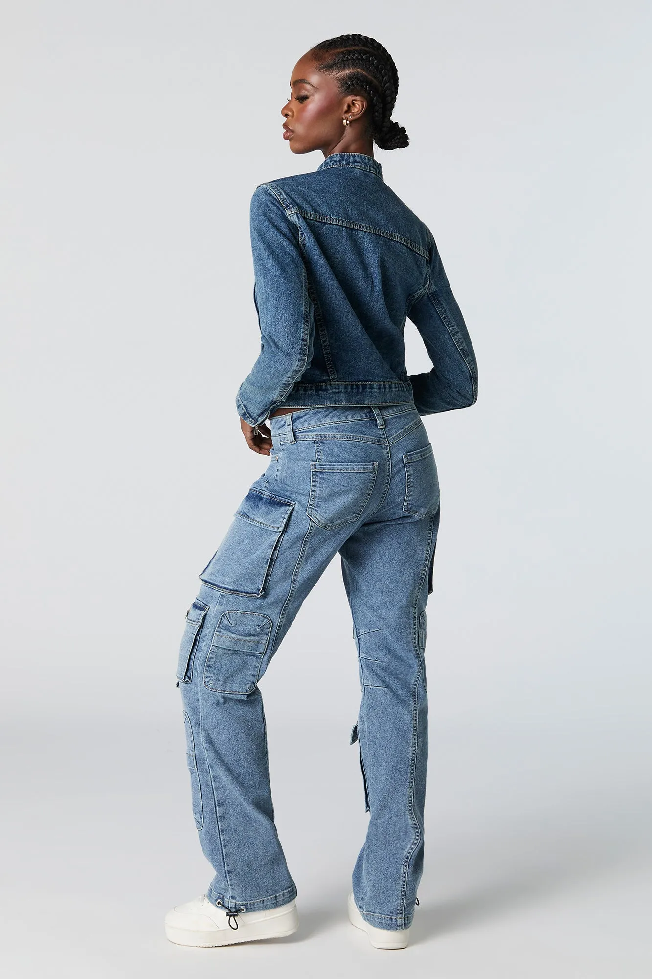 Multi Pocket Toggle Hem Straight Leg Cargo Jean sold by Charlotte Russe product image thumbnail 3