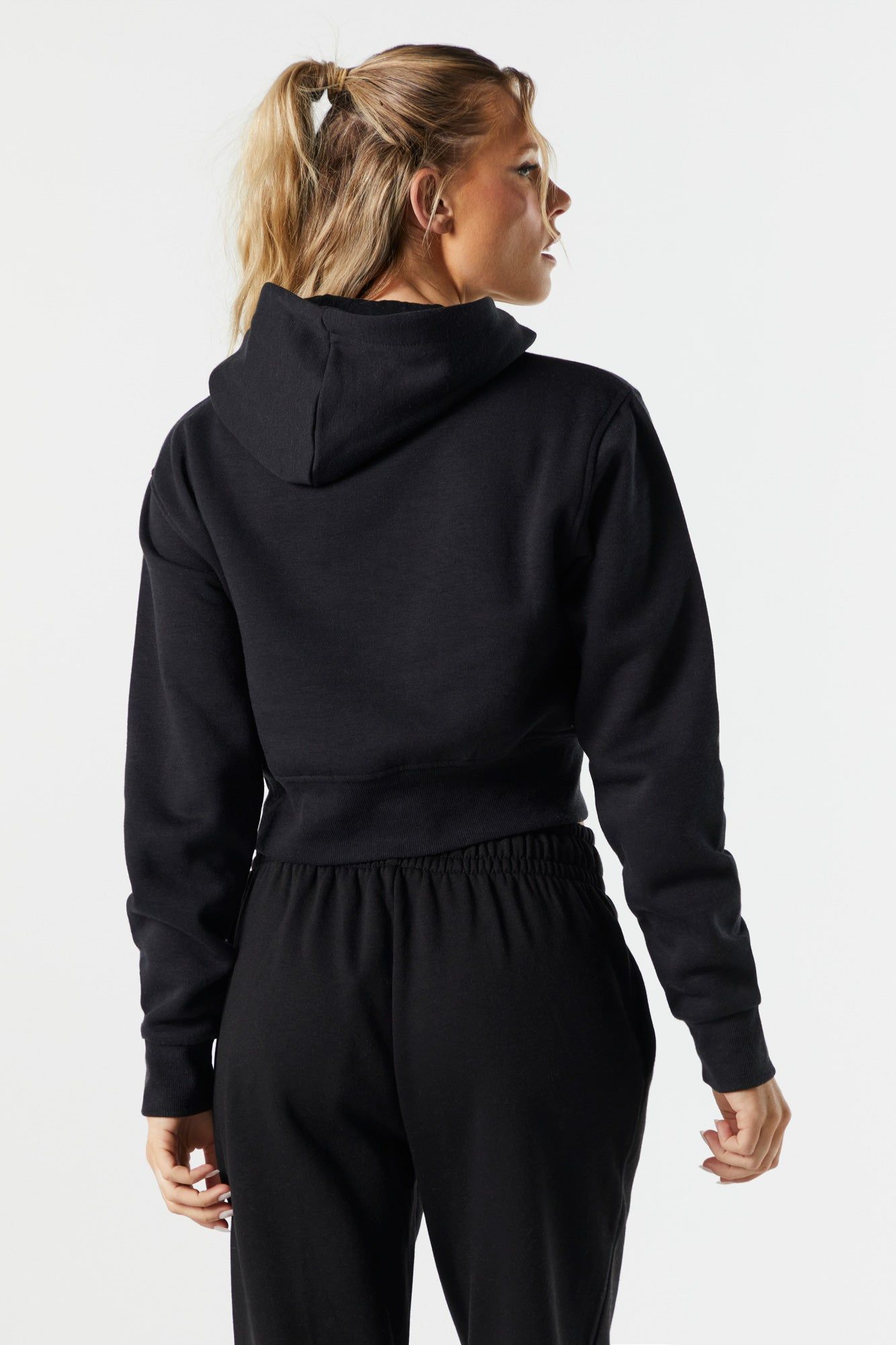 Fleece Cropped Hoodie sold by Charlotte Russe product image thumbnail 2