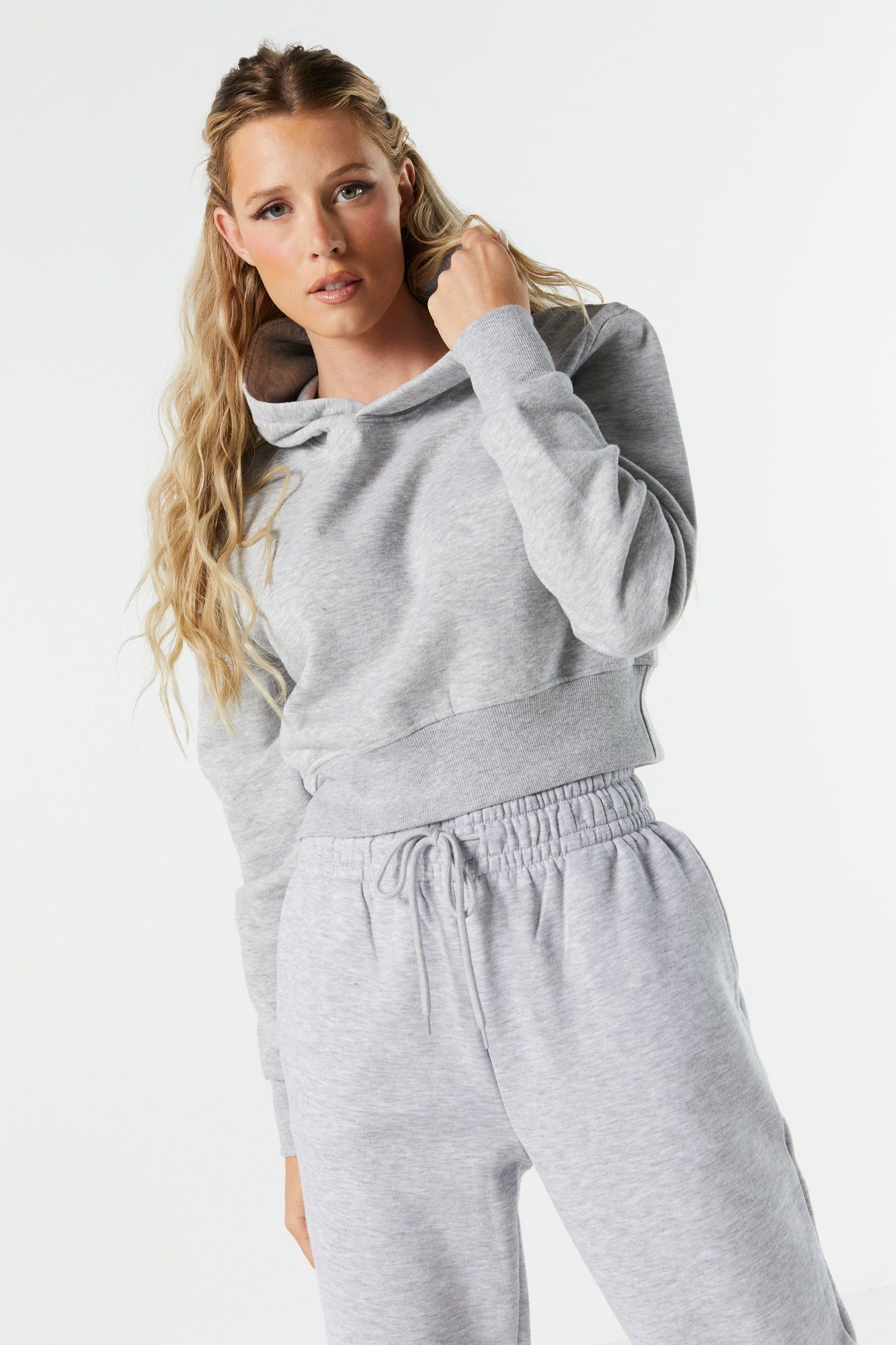 Fleece Cropped Hoodie sold by Charlotte Russe product image thumbnail 4