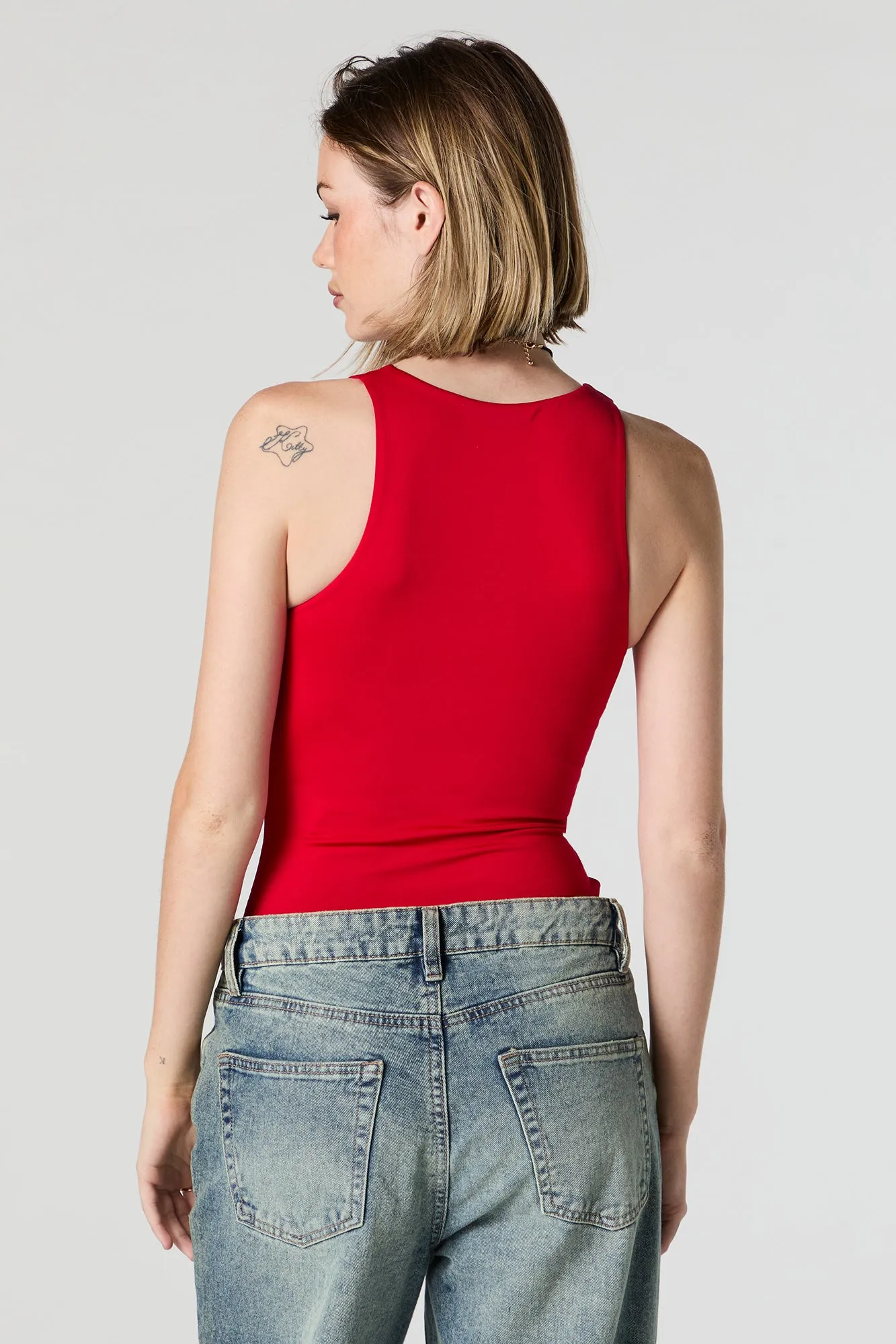 Contour High Neck Tank Bodysuit sold by Charlotte Russe product image thumbnail 4