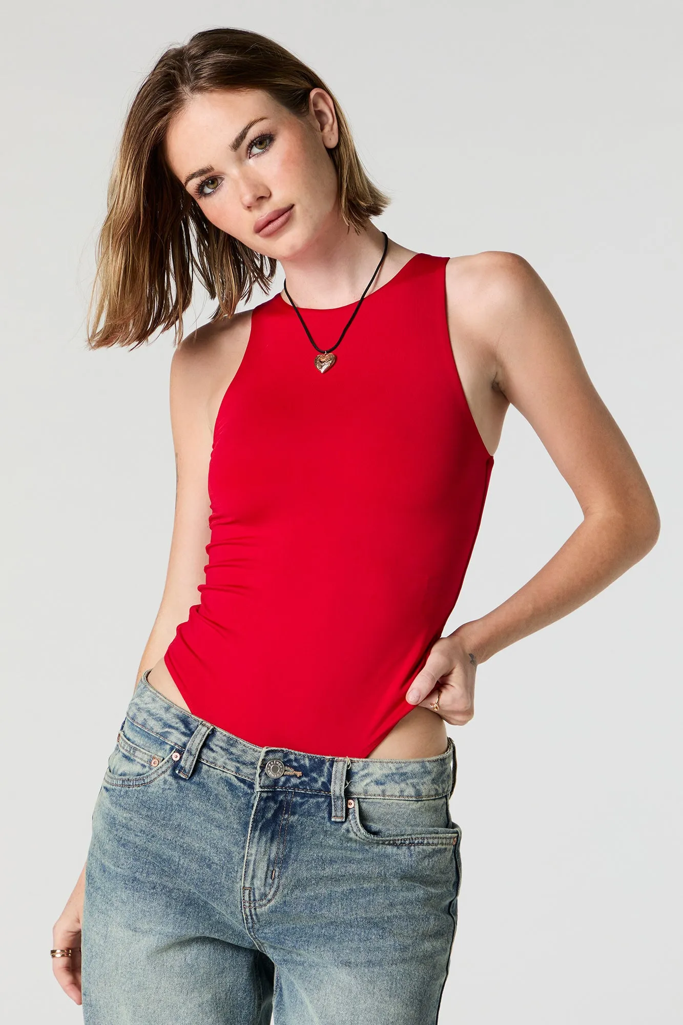 Contour High Neck Tank Bodysuit sold by Charlotte Russe product image thumbnail 2