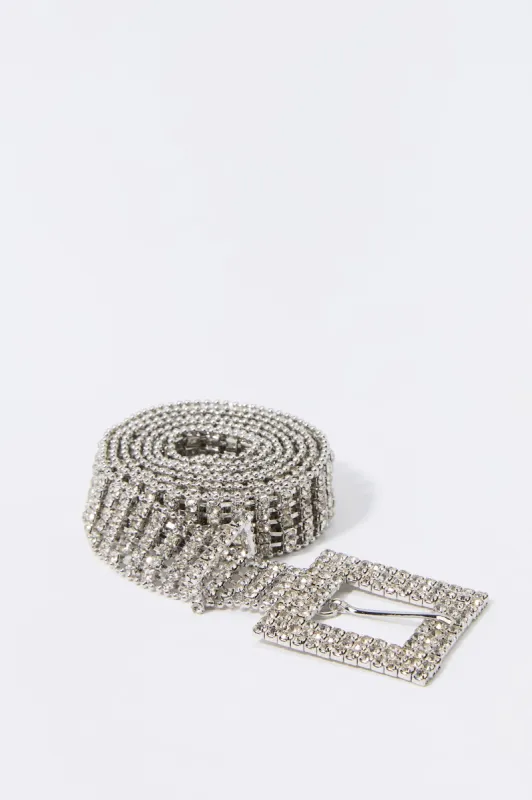 Rhinestone Square Buckle Belt sold by Charlotte Russe