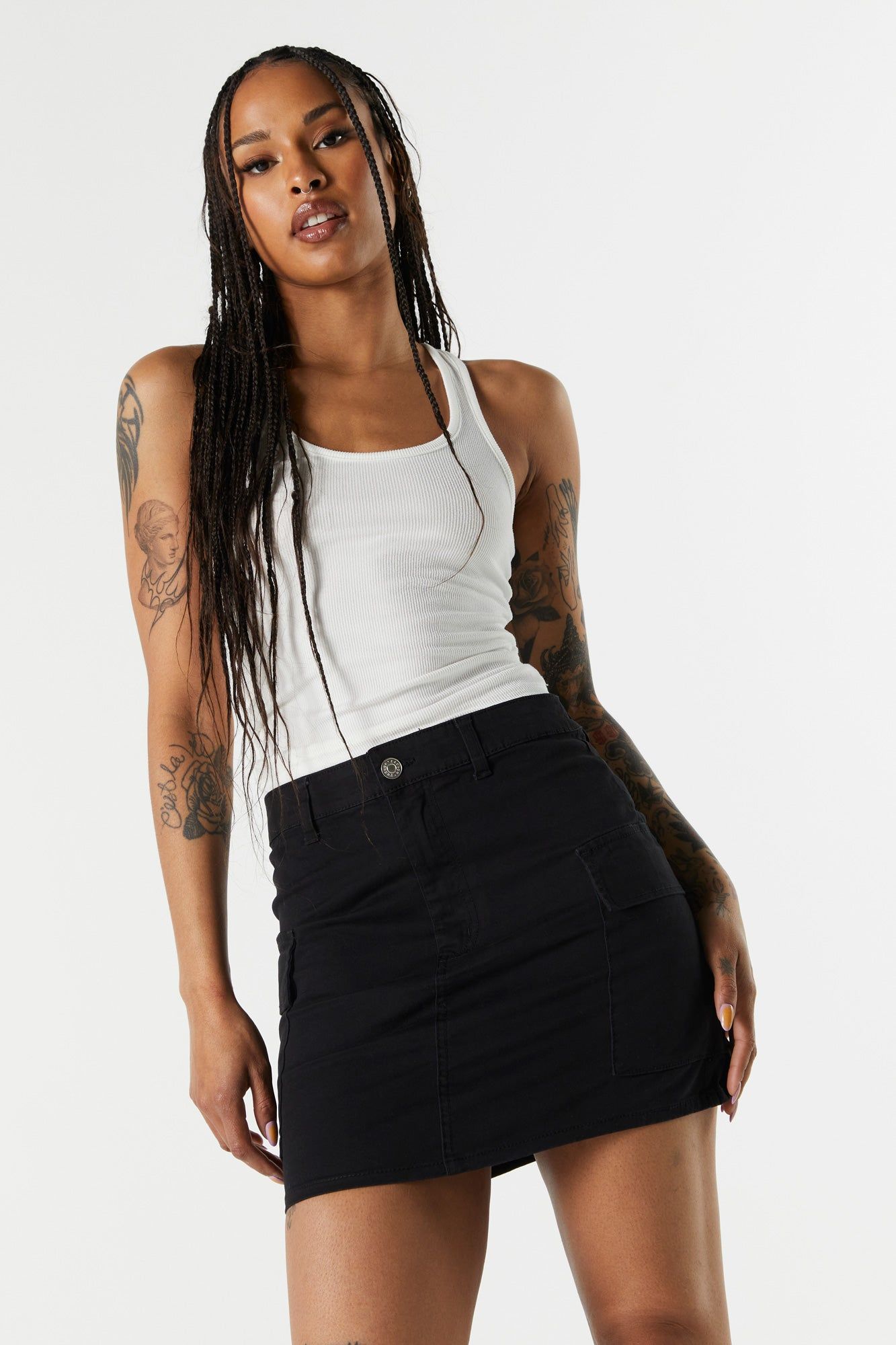 Twill Cargo Mini Skirt sold by Charlotte Russe product image thumbnail 4