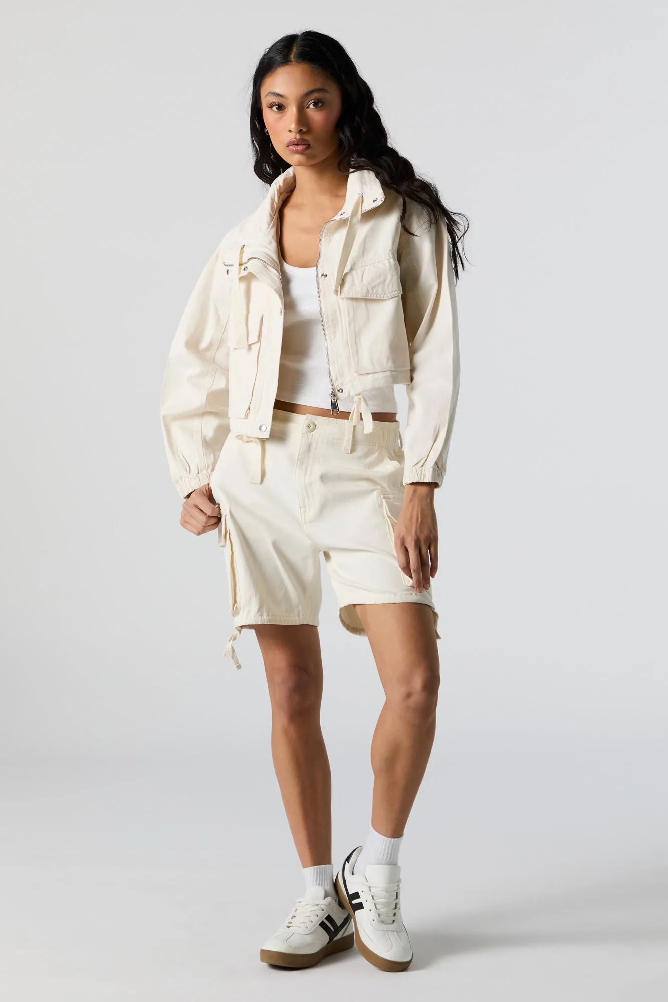 Zip-Up Cargo Jacket sold by Charlotte Russe product image thumbnail 2