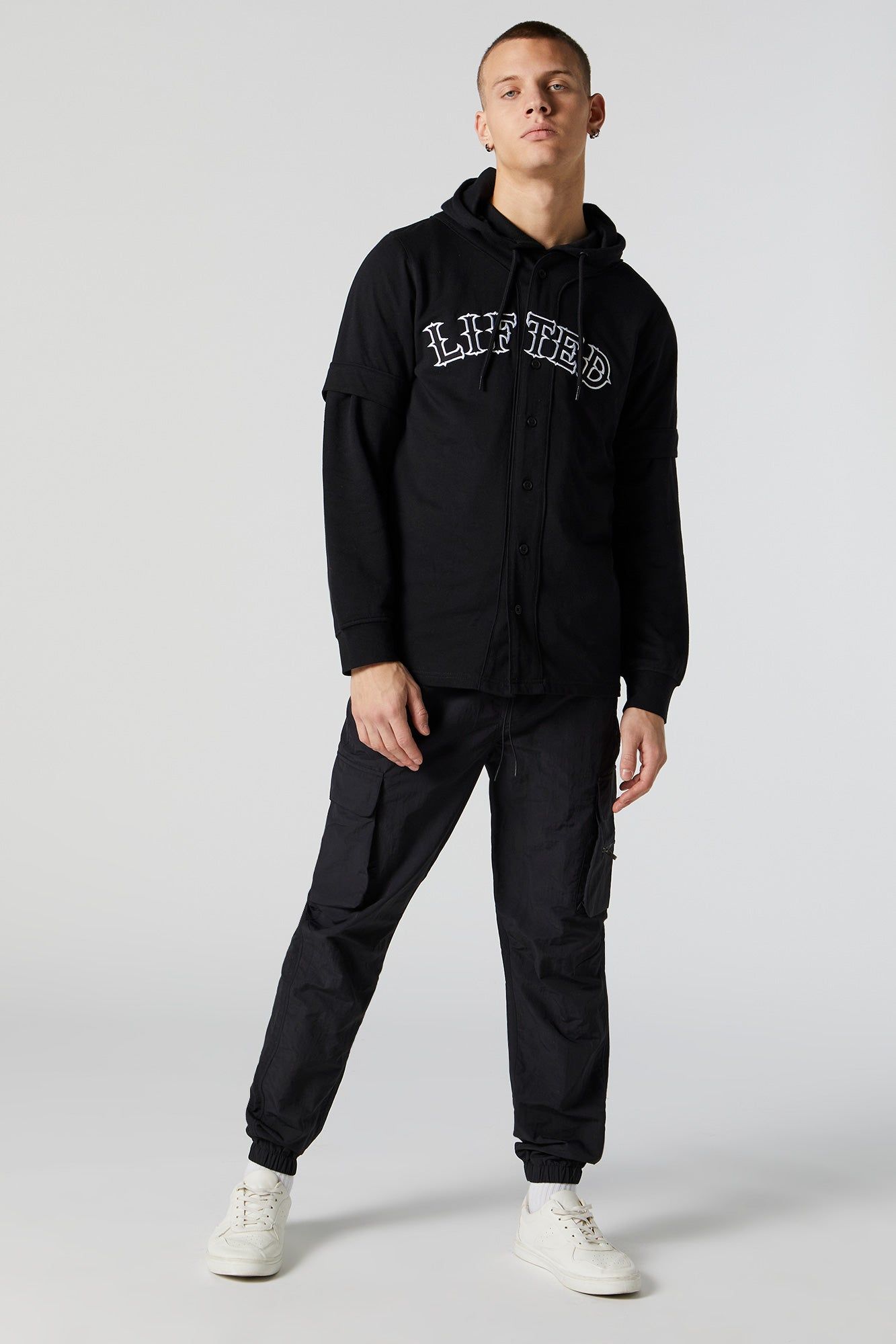 Nylon Zip Cargo Jogger sold by Charlotte Russe product image thumbnail 2