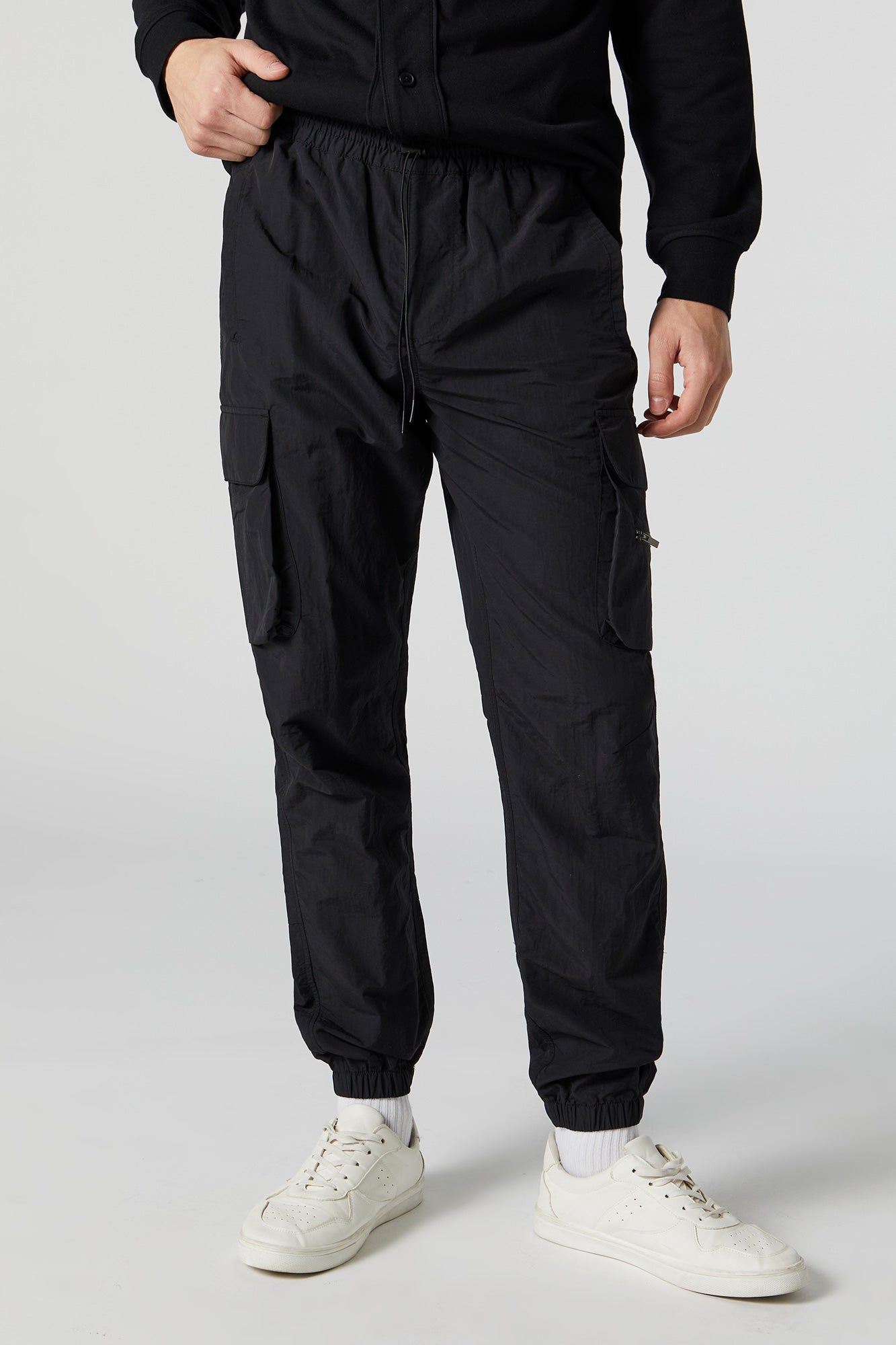 Nylon Zip Cargo Jogger sold by Charlotte Russe