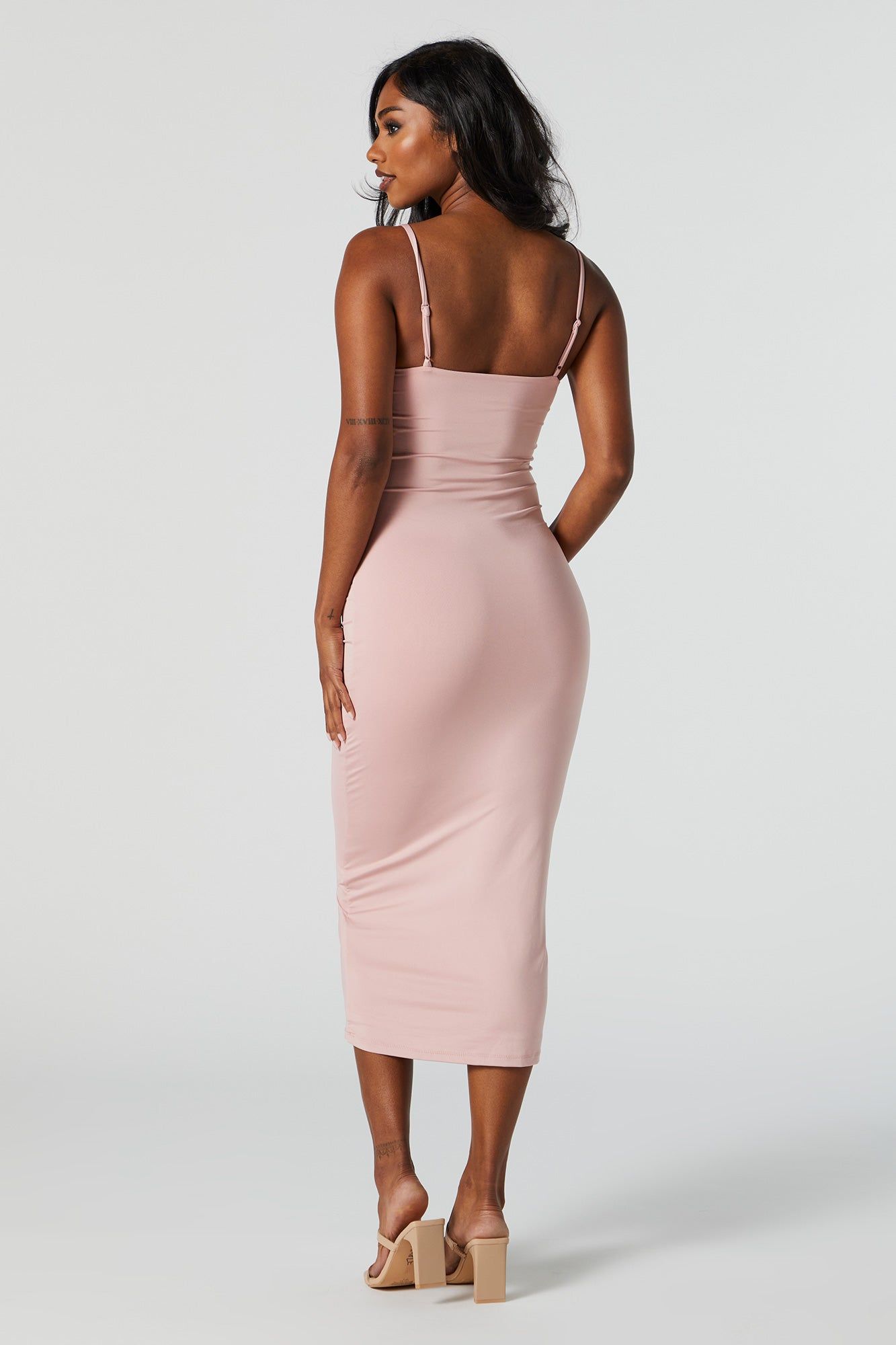Pink Contour Sleeveless Bodycon Midi Dress sold by Charlotte Russe product image thumbnail 4