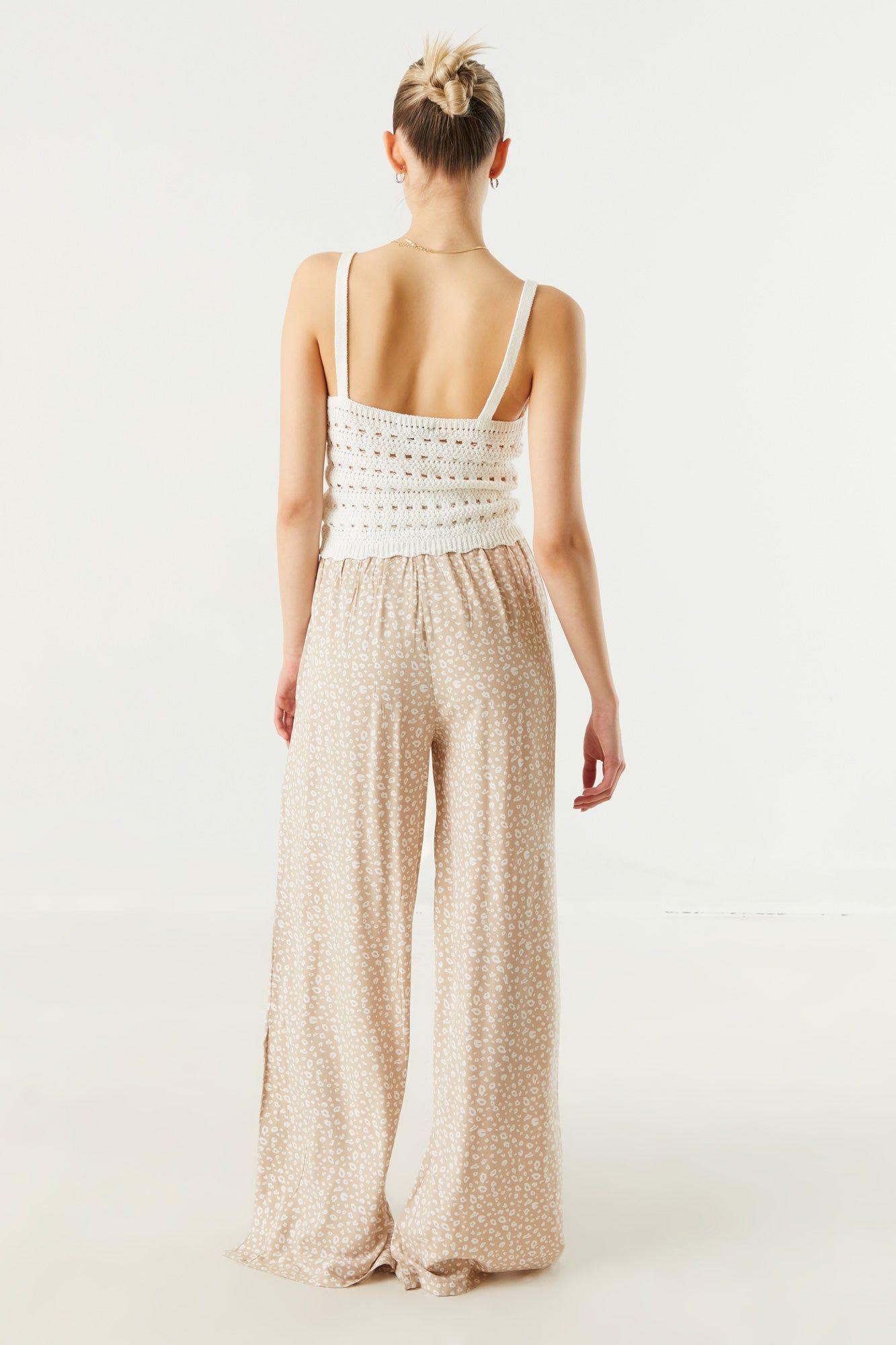 Beige Floral Print Palazzo Pant sold by Charlotte Russe product image thumbnail 3