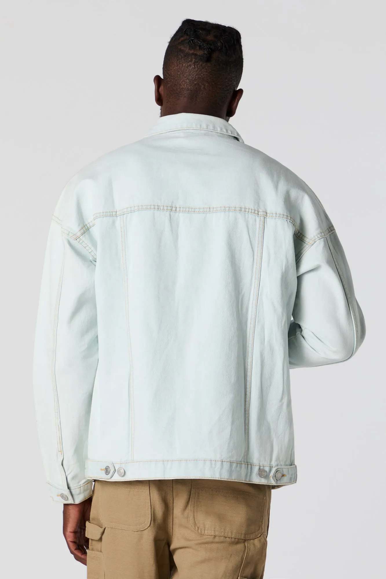 Acid Wash Denim Trucker Jacket sold by Charlotte Russe product image thumbnail 2