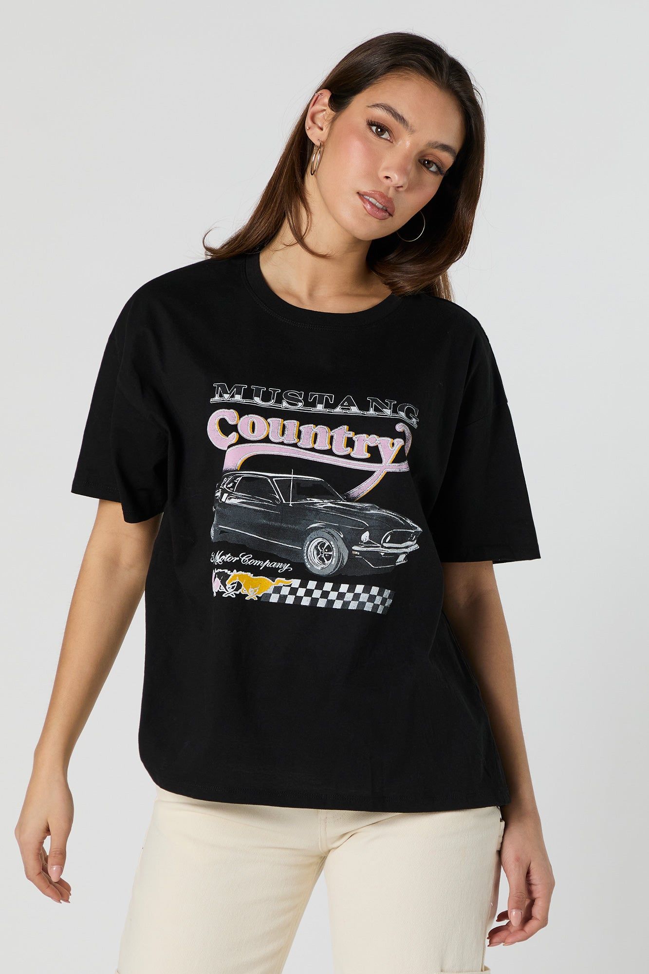 Mustang Country Graphic Boyfriend T-Shirt sold by Charlotte Russe product image thumbnail 2