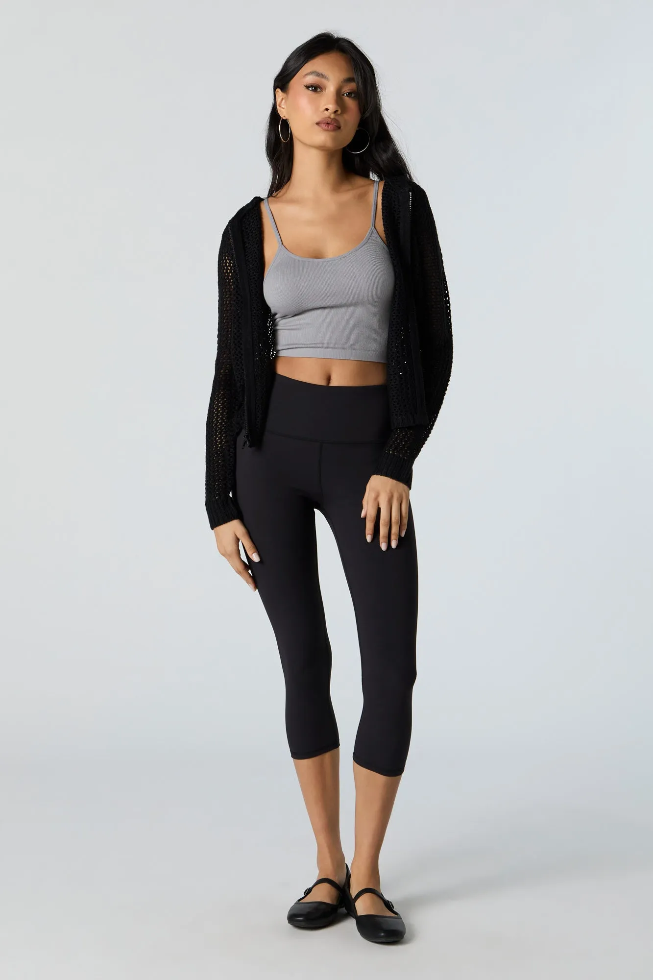 Seamless Ribbed Scoop Neck Cropped Cami sold by Charlotte Russe product image thumbnail 3