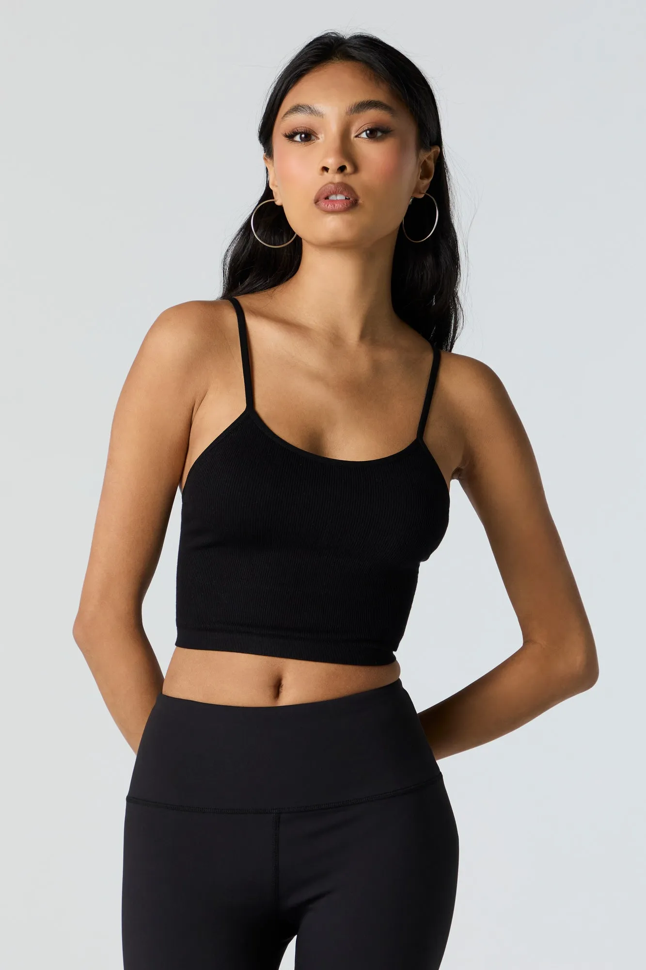 Seamless Ribbed Scoop Neck Cropped Cami sold by Charlotte Russe product image thumbnail 4