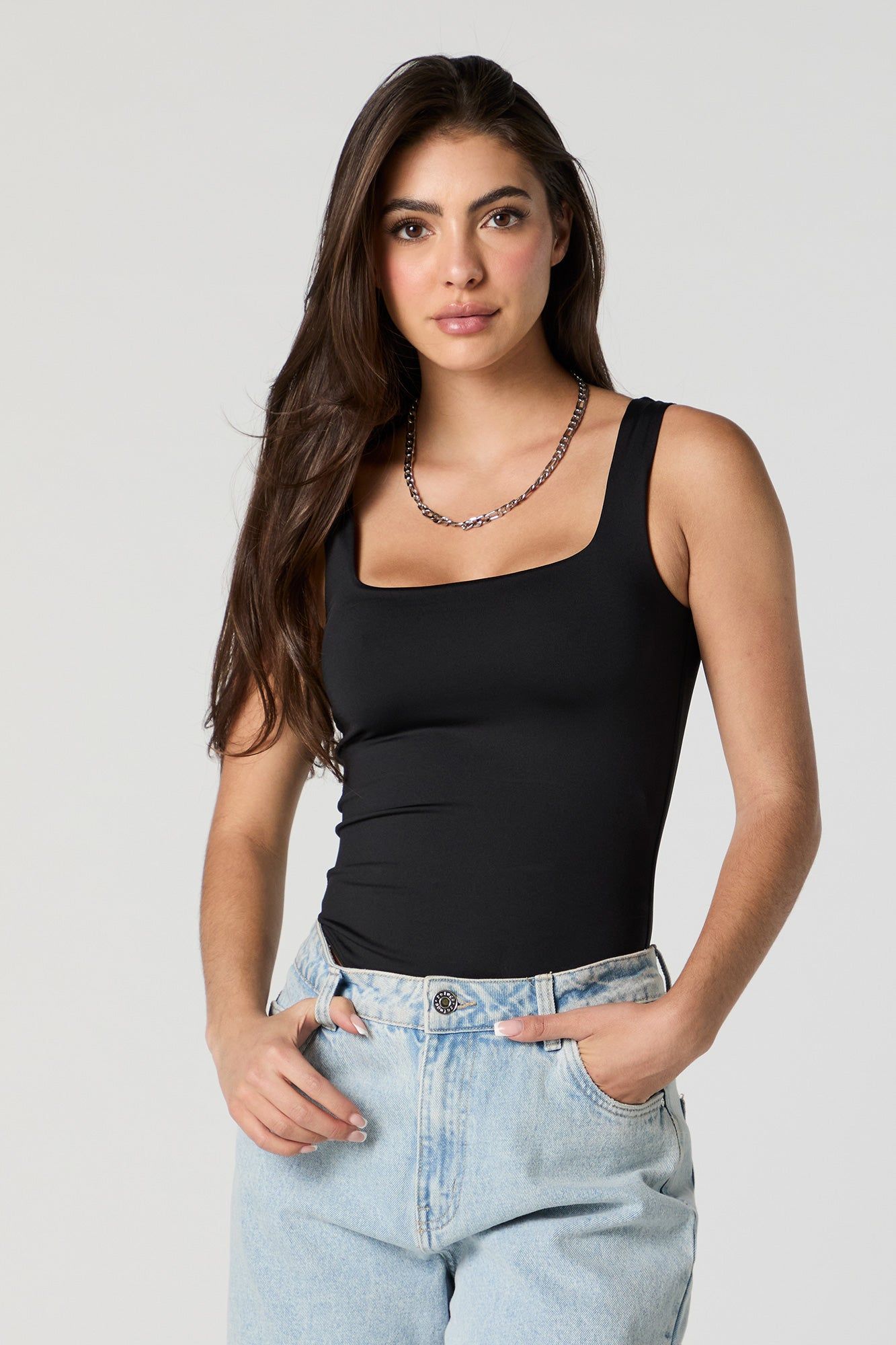 Contour Square Neck Tank Bodysuit sold by Charlotte Russe product image thumbnail 5