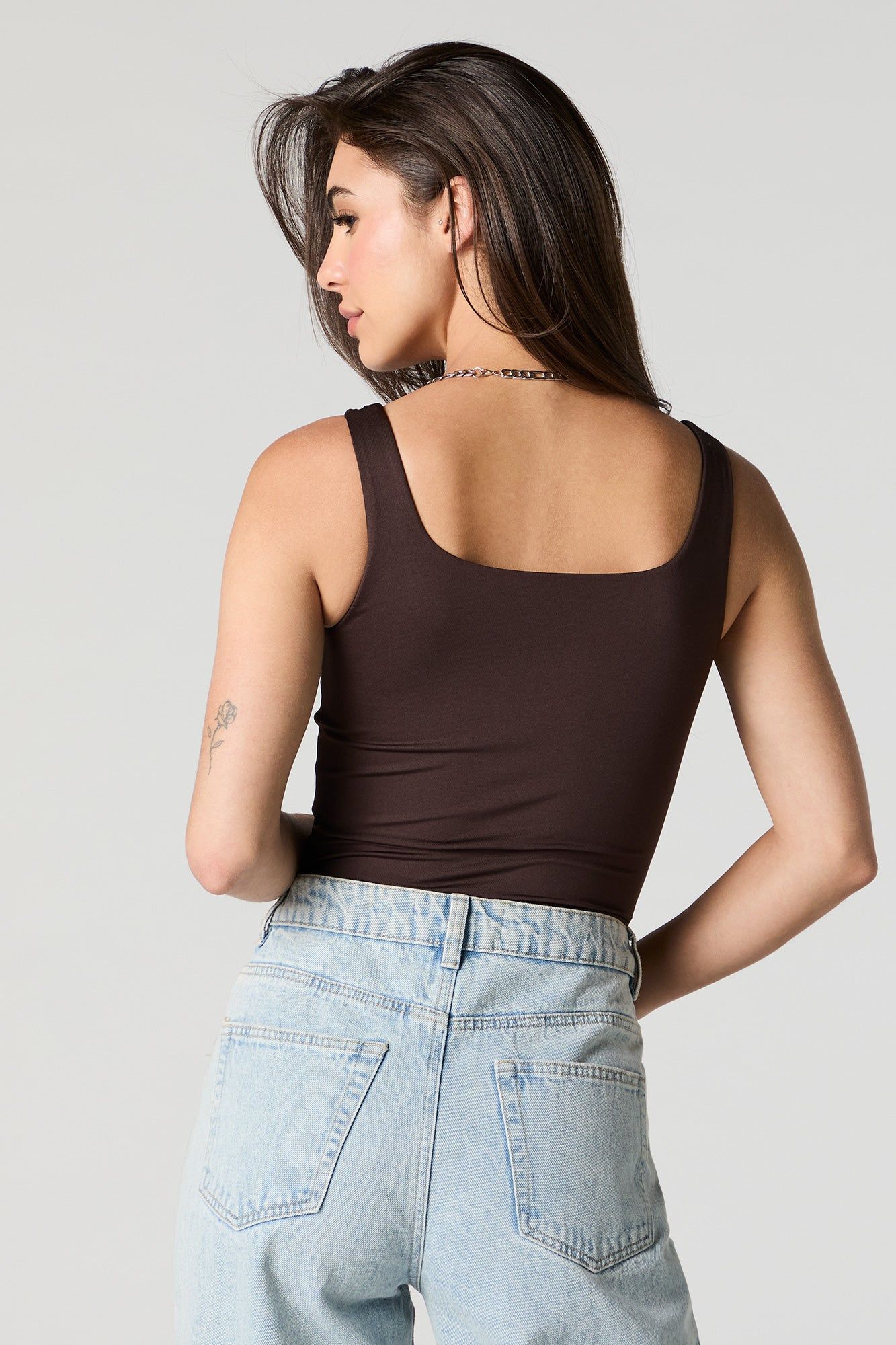 Contour Square Neck Tank Bodysuit sold by Charlotte Russe product image thumbnail 4