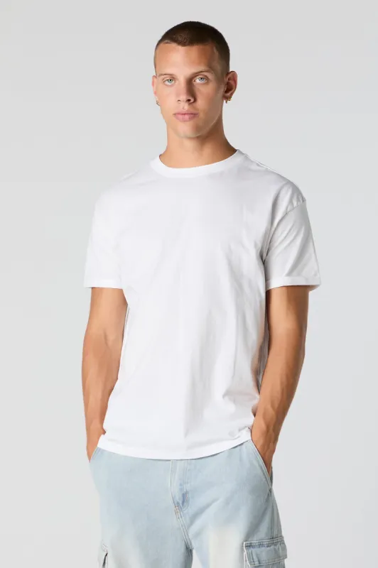 Rolled Sleeve Crewneck T-Shirt sold by Charlotte Russe
