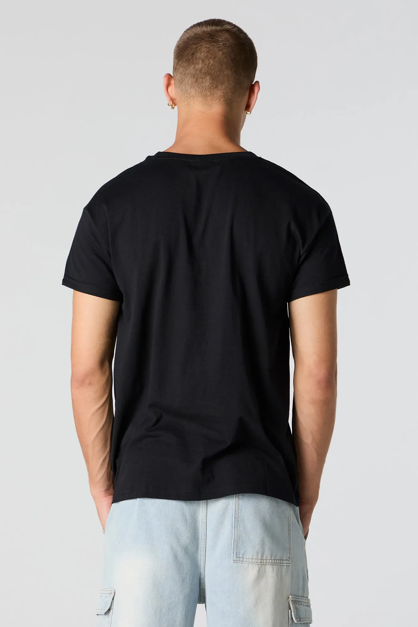 Rolled Sleeve Crewneck T-Shirt sold by Charlotte Russe product image thumbnail 5