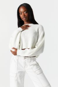 Boxy Cropped Knit Sweater sold by Charlotte Russe