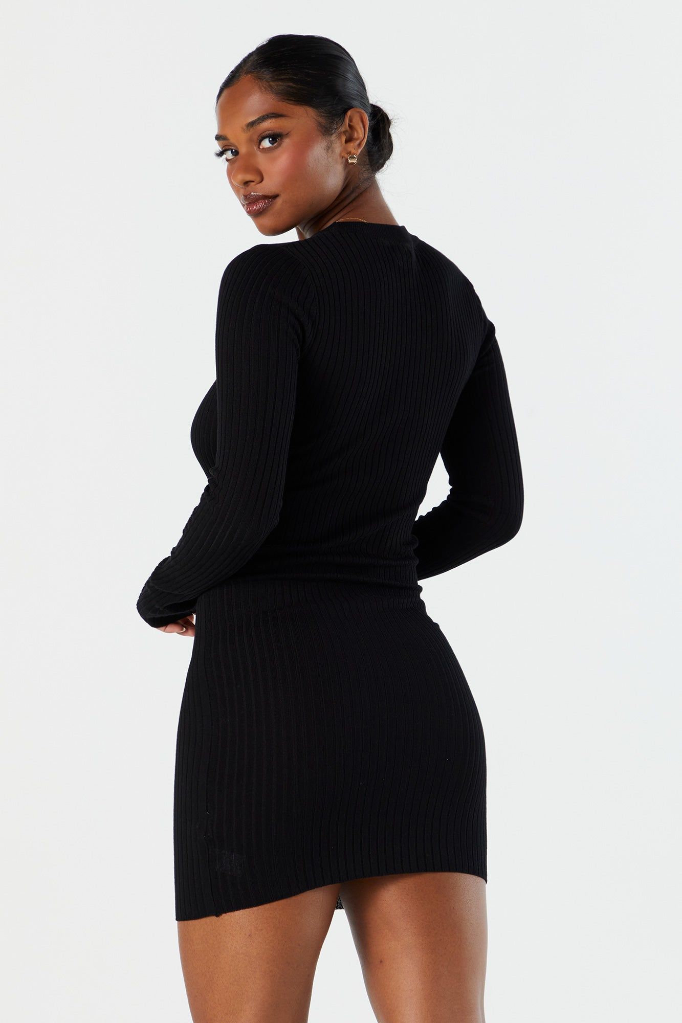 Ribbed Knit Bodycon Mini Dress sold by Charlotte Russe product image thumbnail 3