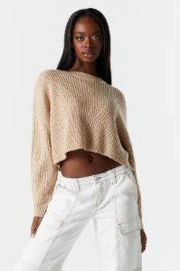Boxy Cropped Knit Sweater sold by Charlotte Russe