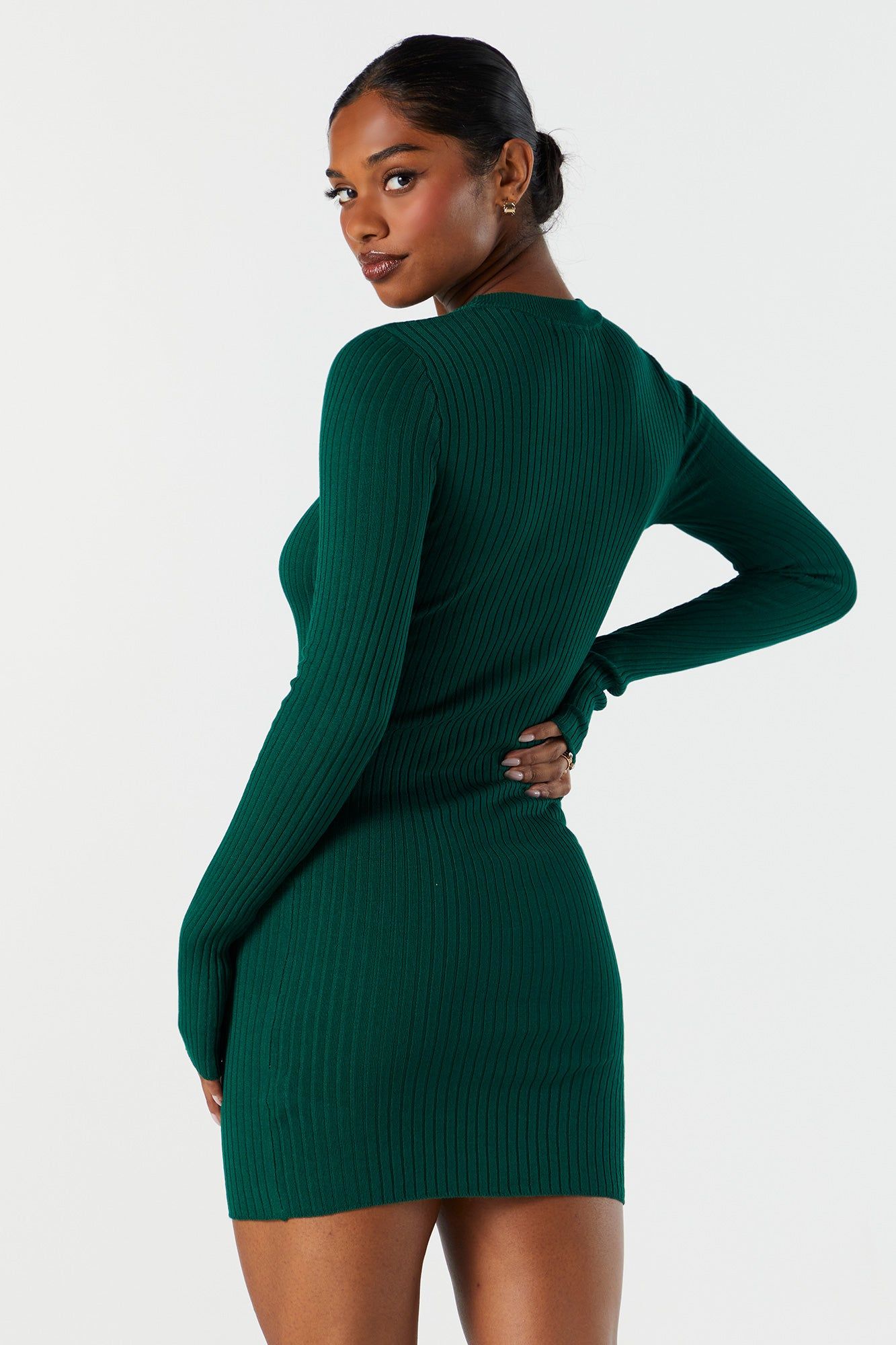 Ribbed Knit Bodycon Mini Dress sold by Charlotte Russe product image thumbnail 5