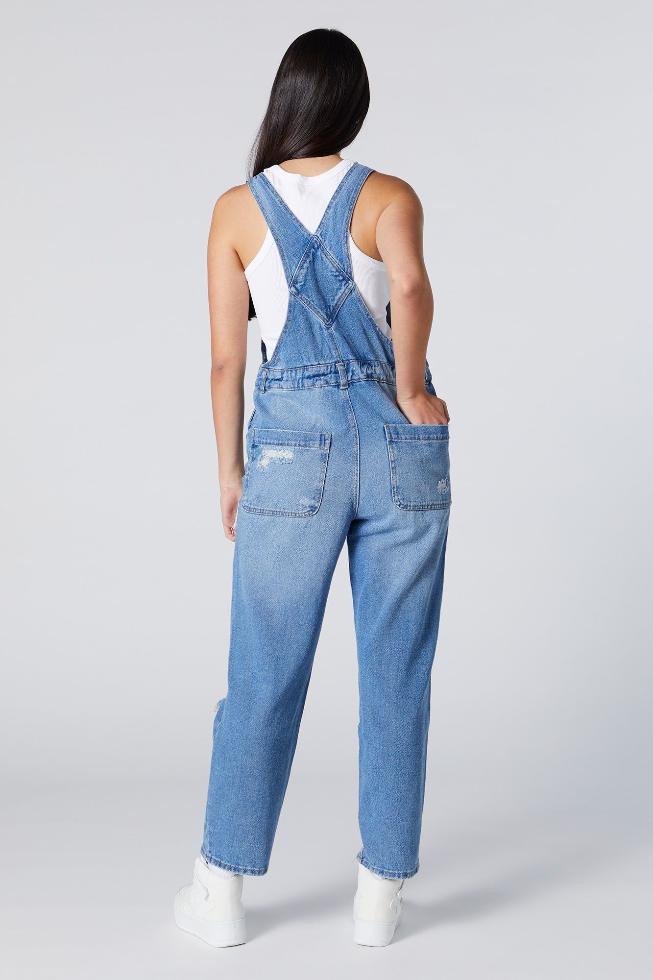 Distressed Denim Overall sold by Charlotte Russe product image thumbnail 2