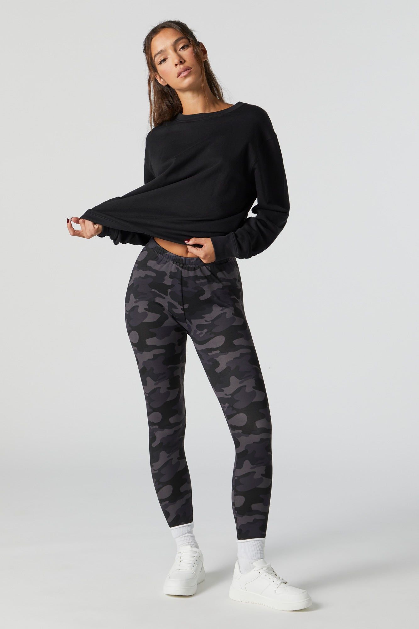 Camo Print Faux Fur Lined Legging sold by Charlotte Russe