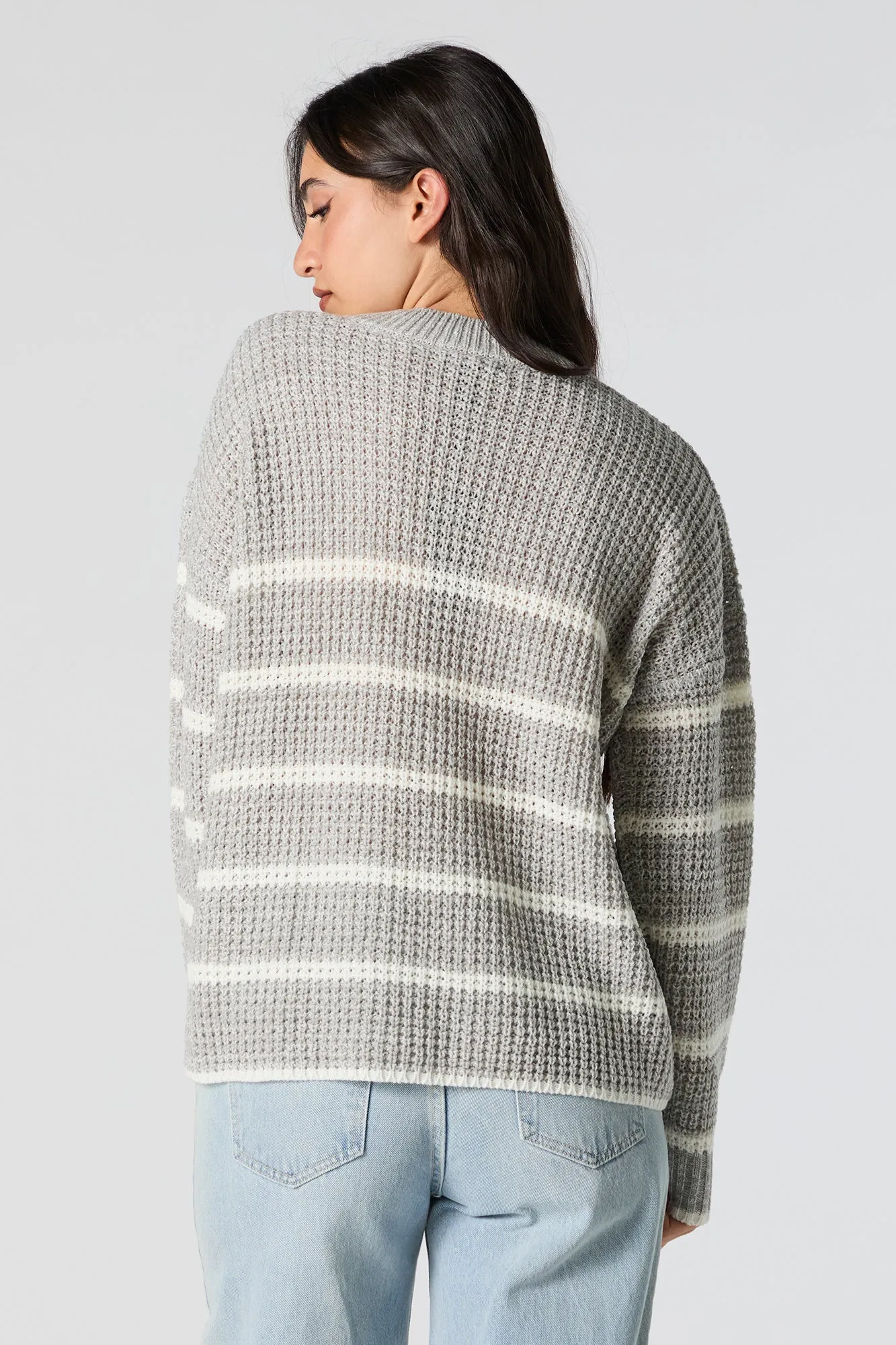 Striped Waffle Knit Sweater sold by Charlotte Russe product image thumbnail 5