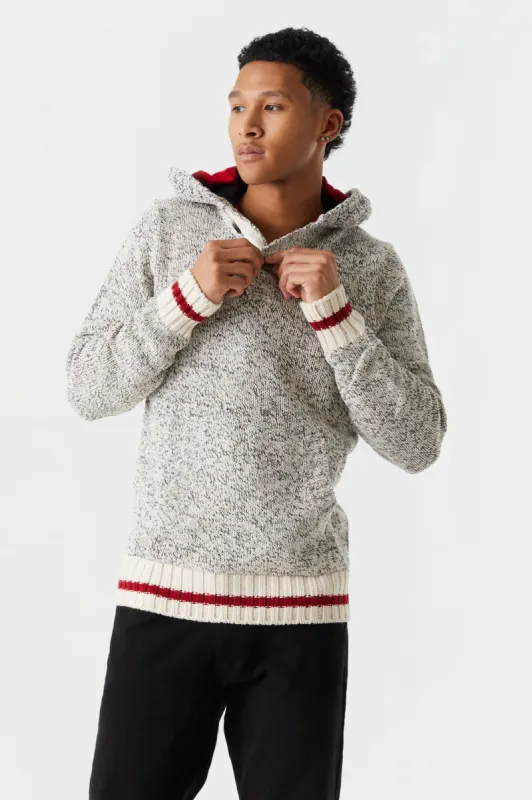 Space Dye Knit Henley Hoodie sold by Charlotte Russe