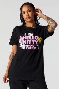 Hello Kitty and Friends Graphic Boyfriend T-Shirt sold by Charlotte Russe