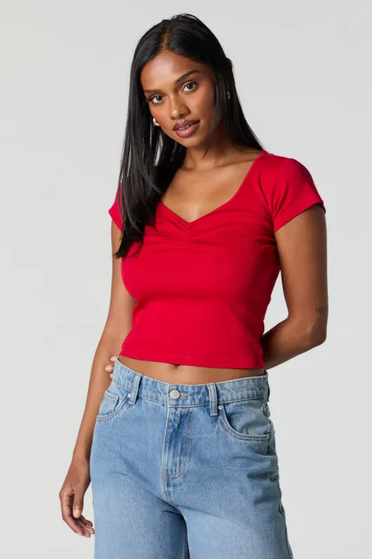 Ribbed Cinched Sweetheart T-Shirt sold by Charlotte Russe