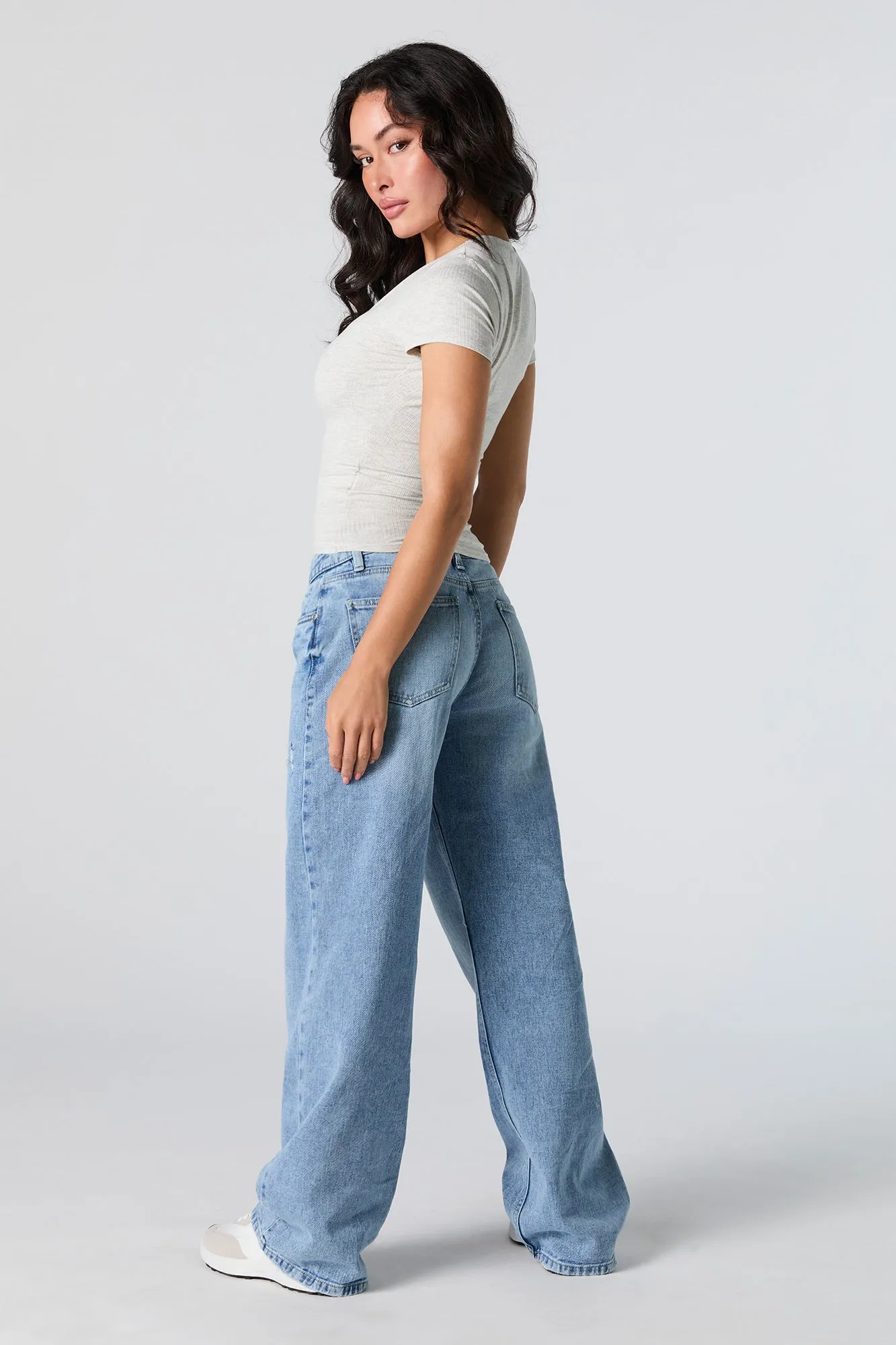 Light Wash Low Rise Skater Jean sold by Charlotte Russe product image thumbnail 3