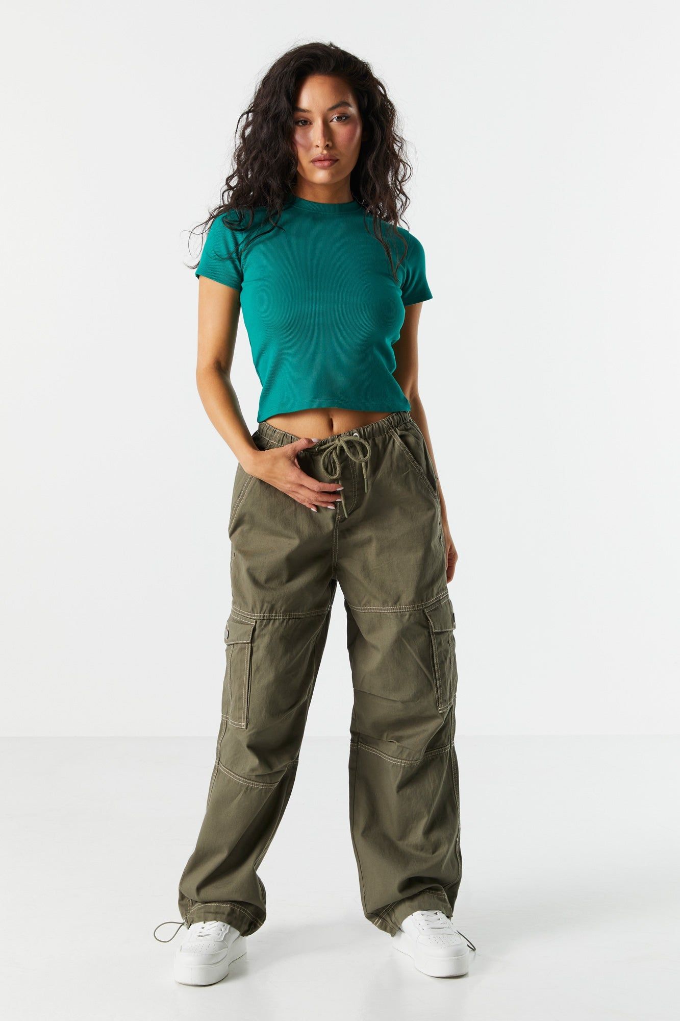 Ribbed Crew T-Shirt sold by Charlotte Russe product image thumbnail 3