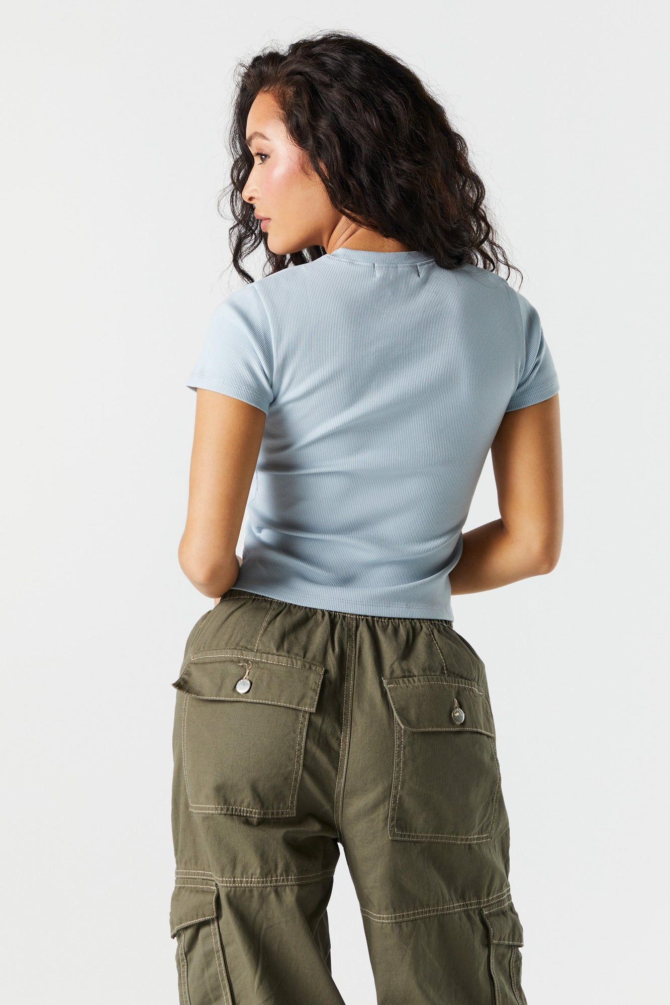 Ribbed Crew T-Shirt sold by Charlotte Russe product image thumbnail 5