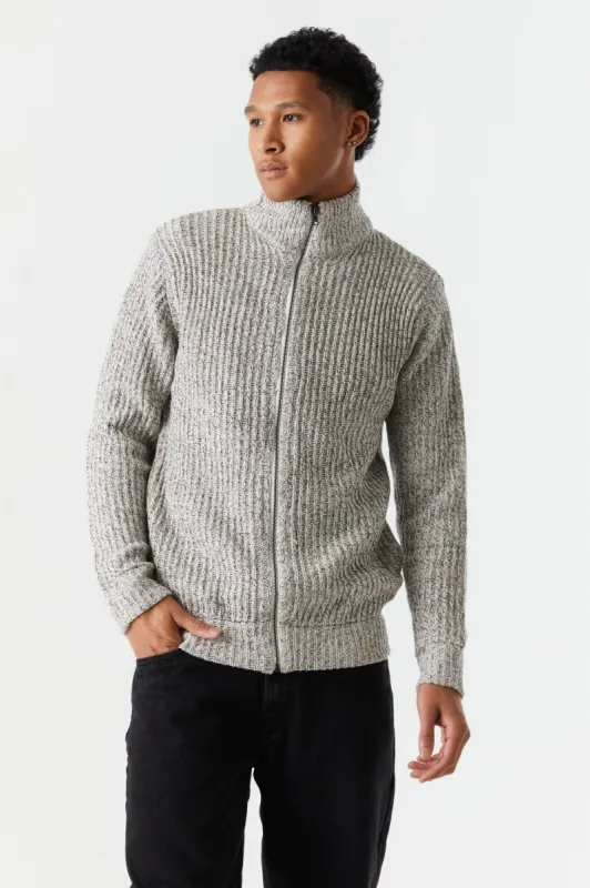 Ribbed Knit Zip Cardigan sold by Charlotte Russe