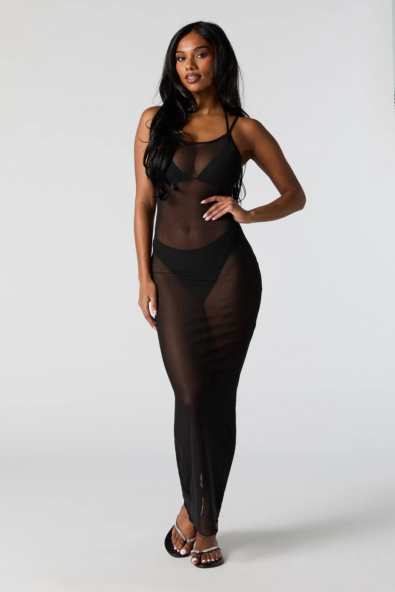 Mesh Column Maxi Dress Cover Up sold by Charlotte Russe product image thumbnail 4