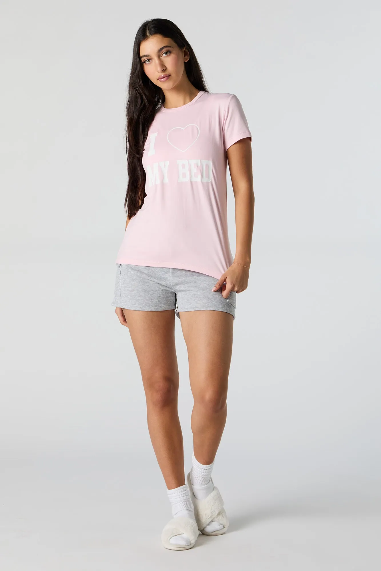 Love My Bed Graphic Pajama T-Shirt sold by Charlotte Russe product image thumbnail 3