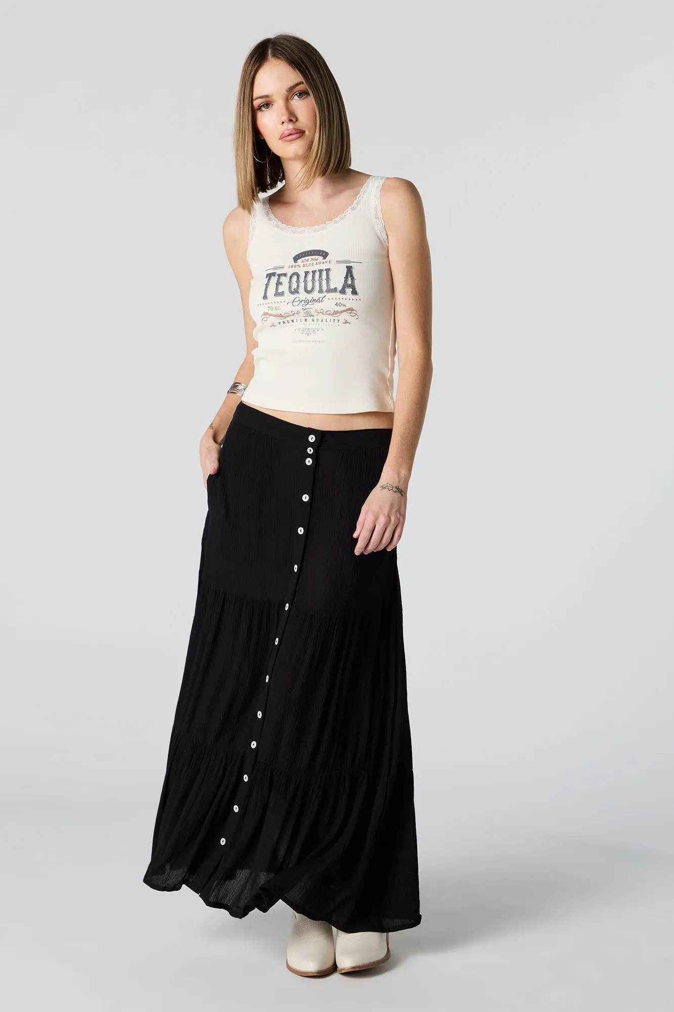 Tequila Graphic Lace Trim Tank sold by Charlotte Russe product image thumbnail 3