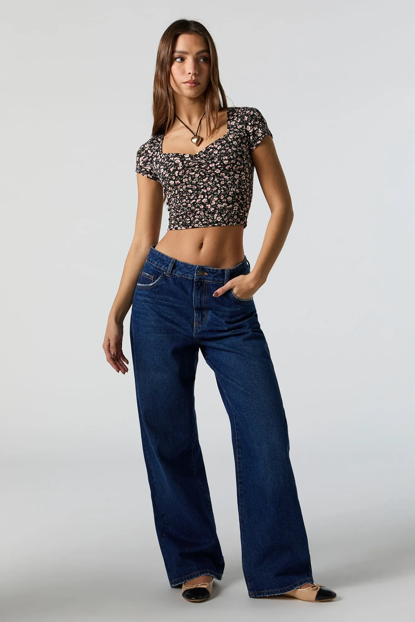 Floral Sweetheart Crop Top sold by Charlotte Russe product image thumbnail 3