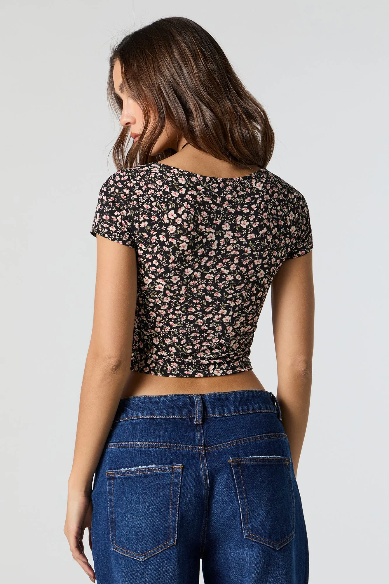 Floral Sweetheart Crop Top sold by Charlotte Russe product image thumbnail 2